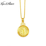 NK54 Vintage 24KT Pendant Necklace for Woman Girl Birthday Wedding Gift