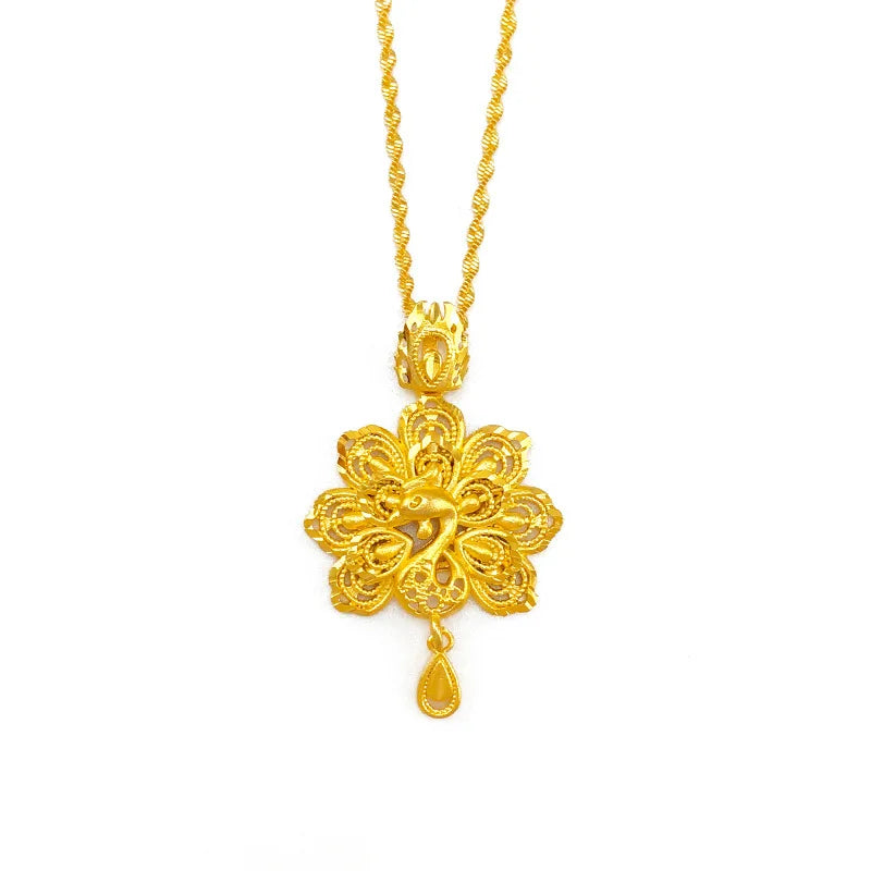 NK59 Fine Jewelry Peacock 24KT Pendant Necklaces