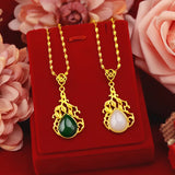 NK68 Flower Pendant Necklace 24KT Women's Jewelry Gift