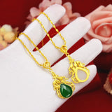 NK68 Flower Pendant Necklace 24KT Women's Jewelry Gift