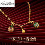 PD13 24KT Fortune Gobbler Pendant Charm Gift for Woman Girl Mother