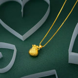 PD23 24KT Fortune Bag Pendant Charm Gift