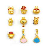 PD26 24KT Pendant Charm Rabbit Bear Dress DIY Jewelry Gift