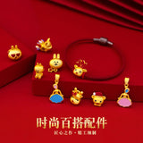 PD26 24KT Pendant Charm Rabbit Bear Dress DIY Jewelry Gift