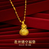 PD30 Hollow Lucky Bag 24KT Pendant Charm NO CHAIN
