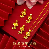 PD44 Rose Flower 24KT Pendant Charm, No Chain