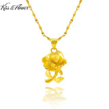 PD44 Rose Flower 24KT Pendant Charm, No Chain