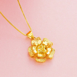 PD71 Vintage Flowers 24KT Pendant Charm NO CHAIN