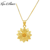 PD71 Vintage Flowers 24KT Pendant Charm NO CHAIN