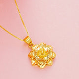 PD71 Vintage Flowers 24KT Pendant Charm NO CHAIN