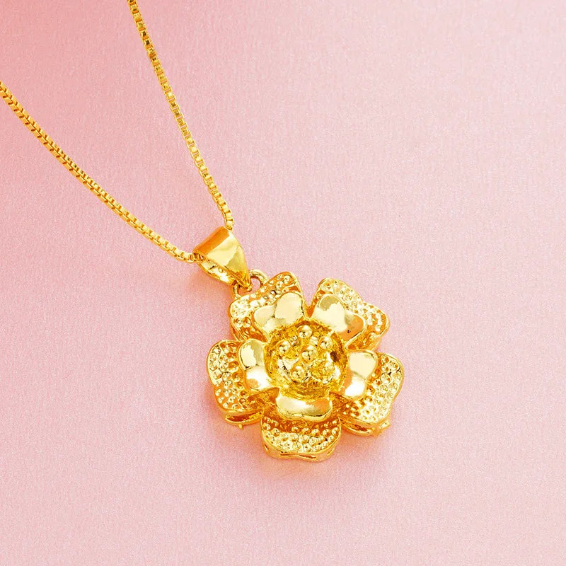 PD71 Vintage Flowers 24KT Pendant Charm NO CHAIN