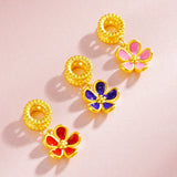 PD79 Round Flowers 24KT Pendant Charm