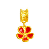 PD79 Round Flowers 24KT Pendant Charm