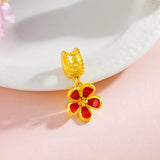 PD79 Round Flowers 24KT Pendant Charm