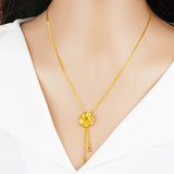 PD88 Rose Flowers 24KT Pendant Charm NO CHAIN