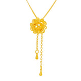 PD88 Rose Flowers 24KT Pendant Charm NO CHAIN
