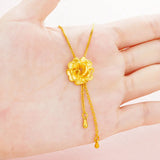 PD88 Rose Flowers 24KT Pendant Charm NO CHAIN