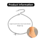 925 Silver Flat Beads Chain Anklets for Women - Silver 925 Jewelry