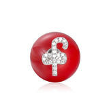 925 Silver Deer Snowflake Red Stud Earrings Christmas Jewelry