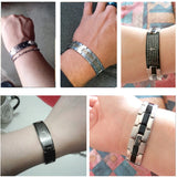 Christian Cross Engraved Stainless Steel Bracelet