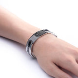 Christian Cross Engraved Stainless Steel Bracelet