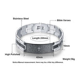 Christian Cross Engraved Stainless Steel Bracelet