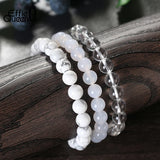 3Pcs Quartz Howlite Stone Bracelet Natural Stone Beads 8mm