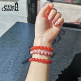 3Pcs Red Agate Bracelet Natural Stone Beads Bracelet 8mm Reiki Couple Bracelets
