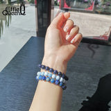 Weathered Agate Stone Bracelet 8mm Stretch Unisex Gift Jewelry