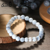 Weathered Agate Stone Bracelet 8mm Stretch Unisex Gift Jewelry