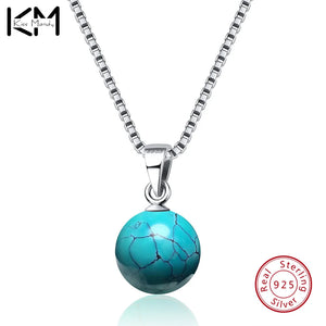 Turquoise Opal Choker Necklace 925 Sterling Silver Natural Stone Pendant