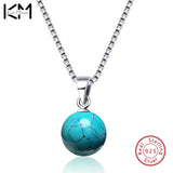 Turquoise Opal Choker Necklace 925 Sterling Silver Natural Stone Pendant
