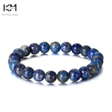 Lapis Lazuli Stone Beads Bracelet 8mm Couple Bracelet GMB21