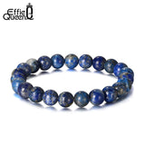 Lapis Lazuli Stone Beads Bracelet 8mm Couple Bracelet GMB21