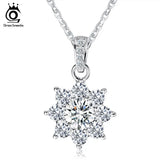 Crystal Snowflake Pendant 925 Sterling Silver Necklace Gift for Women