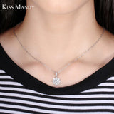 Crystal Snowflake Pendant 925 Sterling Silver Necklace Gift for Women