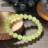 Green Peridot Stone Beads Bracelet Stretch Strand Beaded 8mm Jewelry