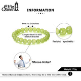 Green Peridot Stone Beads Bracelet Stretch Strand Beaded 8mm Jewelry