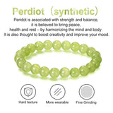 Green Peridot Stone Beads Bracelet Stretch Strand Beaded 8mm Jewelry