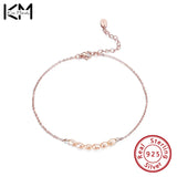 Freshwater Pearl Anklet for Women 925 Silver Beach Leg Bracelet Foot Chain