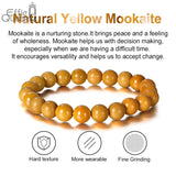 Yellow Mookaite Stone Beads Bracelet Stretch Reiki Buddhist Beads 8mm