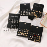 Bohemian Pearl Crystal Stud Earrings Set