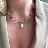Bohemian Colorful Short Beaded Choker Necklace