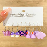 Butterfly Duck Earrings Set Geometric Heart Mushroom Drop Jewelry Kids Gift