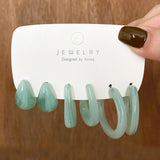 Colorful Resin Drop Earrings Set for Women Girls