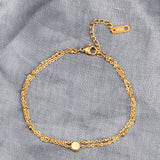 Hot Double Strand Golden Bean Foot Chain Anklets