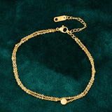 Hot Double Strand Golden Bean Foot Chain Anklets