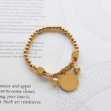 Plated Bracelet for Women with Ball Charm, Elastic Line Bracelet - Christmas