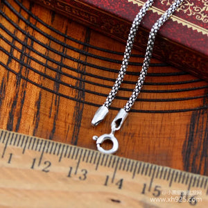 925 Sterling Silver Jewelry Flake Chain 50 Cm Long Necklace Men Women