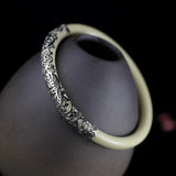 Vintage Small Silver Imitate Ivory Bracelet